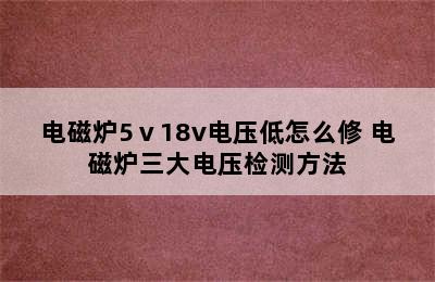 电磁炉5ⅴ18v电压低怎么修 电磁炉三大电压检测方法